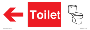Toilet Sign Dementia Friendly Red Directional